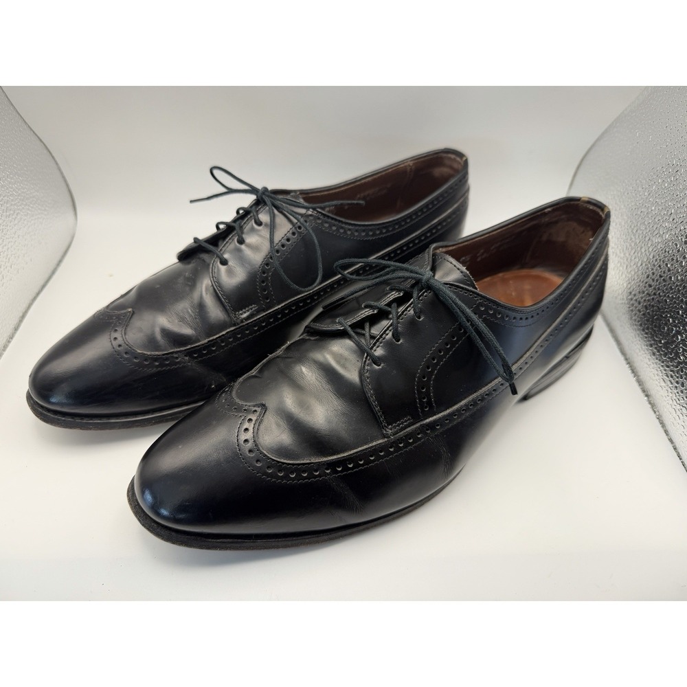 Allen Edmonds Richmond Black Leather Wingtip Oxford Men's 9.5 D Dress Shoes USA